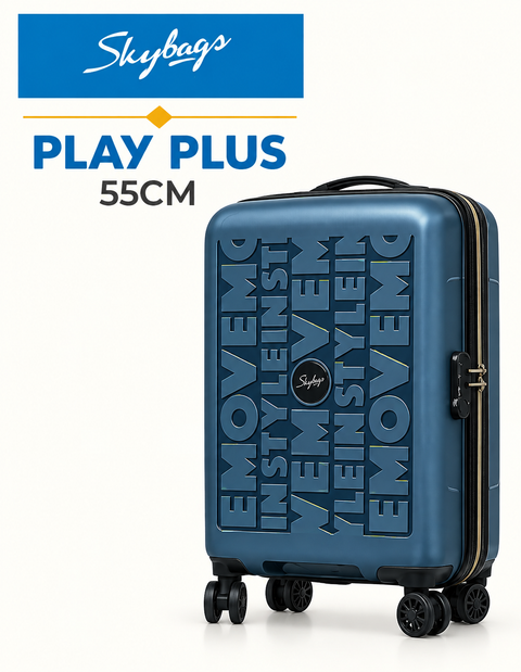 Skybags Play Plus 55cm Hard Shell Trolley Suitcase – Blue