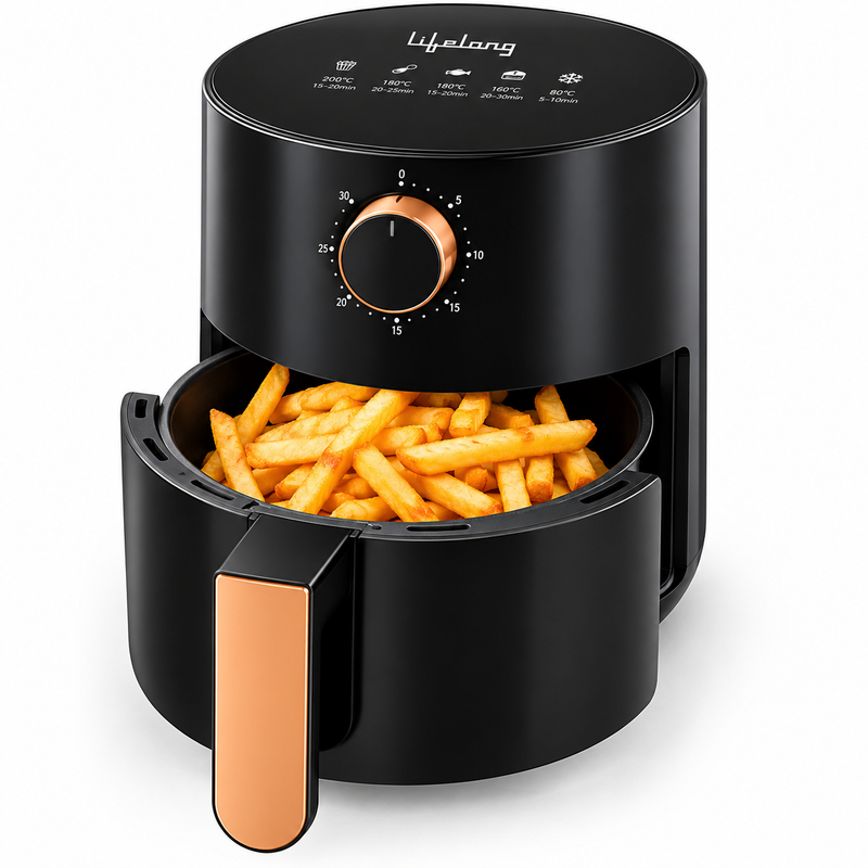 Lifelong LHF27 Air Fryer | Oil-Free 360° Hot Air Circulation, Timer Control for Frying, Baking & Roasting