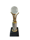 Premium Globe Crystal Trophy with Gold Finish | Corporate Award, Employee Recognition & Achievement Trophy