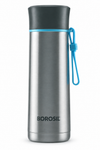 Borosil Sprint 400 ML Vacuum Insulated Stainless Steel Bottle – Gold & Silver