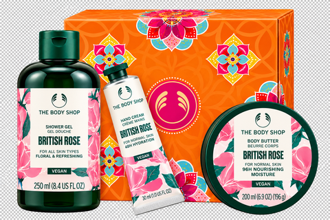 The Body Shop British Rose Gift Set – Shower Gel 250ml, Hand Cream 30ml & Body Butter 200ml
