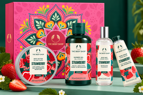 The Body Shop Strawberry Gift Set – Shower Gel 250ml, Body Butter 200ml, Body Mist 100ml & Hand Cream 30ml