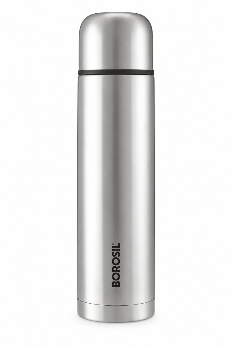 Borosil Thermo 500 ML Vacuum Insulated Stainless Steel Flask – Silver
