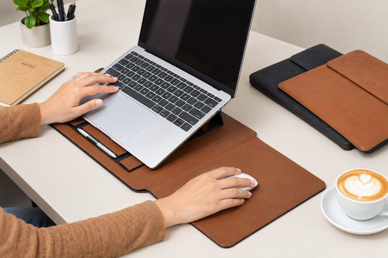 OBLIQUE TRANSFORMER Laptop Sleeve with Desk Mat | 14 Inch Laptop Cover & Workstation Mat