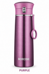 Borosil TravelEase 360 ML Vacuum Insulated Stainless Steel Bottle – Brown & Purple