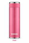 Borosil TravelSmart Vacuum Insulated Stainless Steel Bottle – Pink & Rose Gold, 200 ML, 260 ML & 360 ML