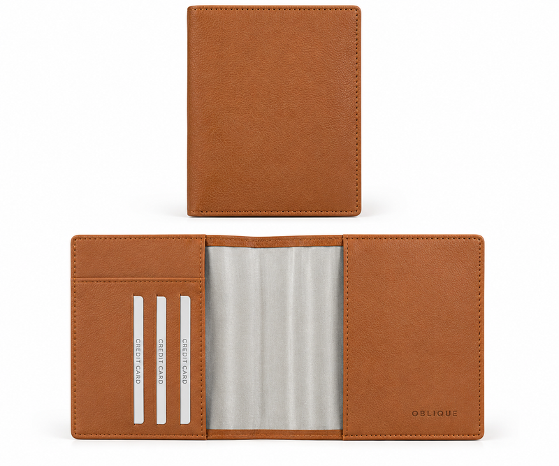 Oblique Tripp Passport Holder for Men & Women | Premium Faux Leather Travel Wallet