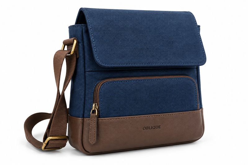 OBLIQUE TURISTA Canvas Crossbody Sling Bag | Water Resistant Travel Organizer