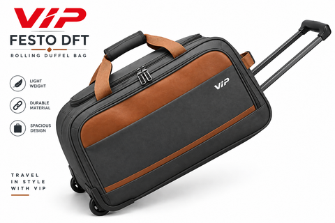 VIP Festo DFT Rolling Duffel Bag – Black & Brown
