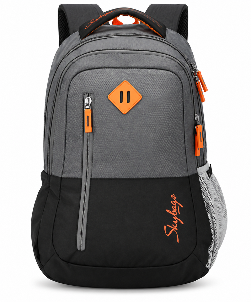Skybags Century Laptop Backpack – Black & Grey Multi-Compartment Laptop Bag