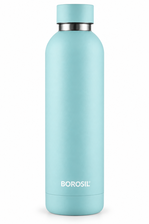Borosil Pacific Vacuum Insulated Stainless Steel Water Bottle – Light Blue