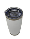 Premium White Sublimation Tumbler 20oz | Insulated Stainless Steel Travel Cup with Clear Lid