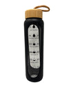Motivational Water Bottle with Time Markers & Bamboo Lid | Hydration Tracker Bottle | 1 Ltr