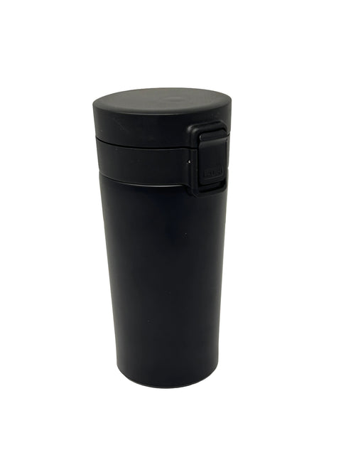Black Flip-Top Travel Tumbler | Double Wall Insulated Stainless Steel Coffee Cup with Leak-Proof Lid