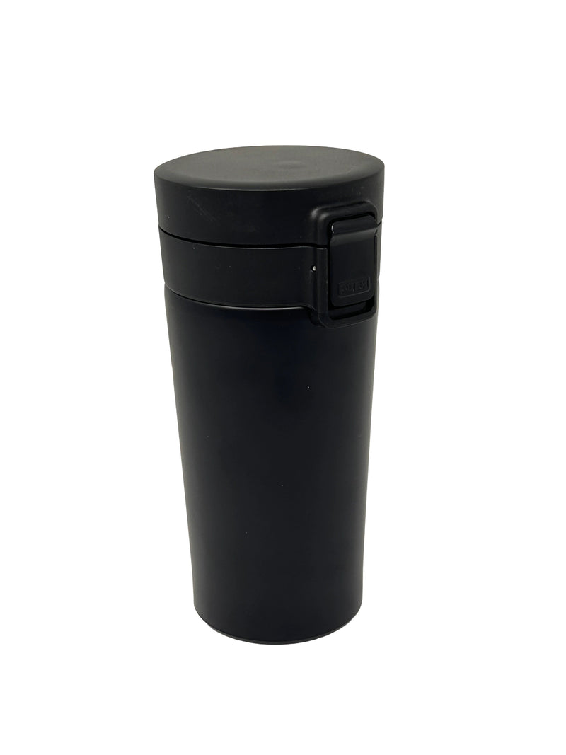 Black Flip-Top Travel Tumbler | Double Wall Insulated Stainless Steel Coffee Cup with Leak-Proof Lid