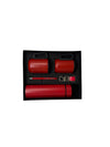 Red Stainless Steel Thermos Flask Gift Set with Mugs, Pen & Keychain | Corporate Gift Box