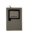 Modern Grey Linen-Textured Portfolio Notebook with Geometric Pocket