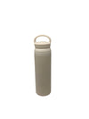 Matte Beige Insulated Water Bottle with Loop Lid | Double Wall Stainless Steel Flask | 500ML