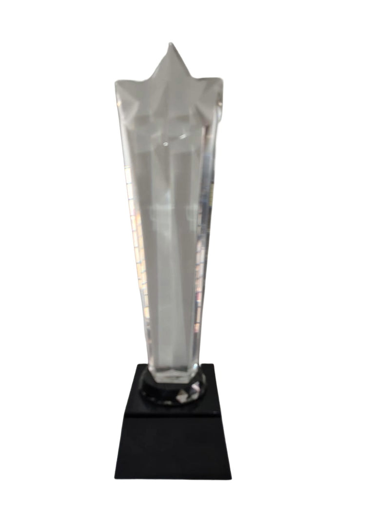 Premium Star Crystal Trophy with Black Base | Corporate Award, Employee Recognition & Achievement Trophy