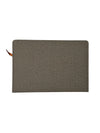 Modern Grey Linen-Textured Portfolio Notebook with Geometric Pocket