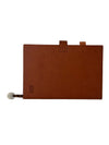 Premium Brown Leatherette Executive Diary Organizer with Geometric Design & Strap Closure