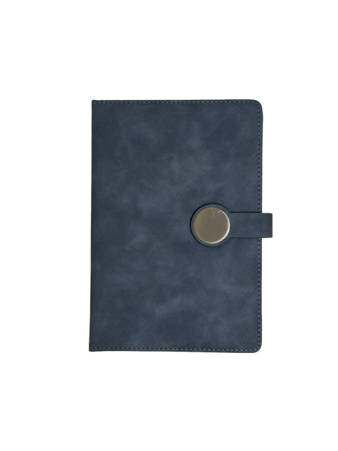 Premium Blue Leatherette Executive Diary Organizer with Metal Button Closure