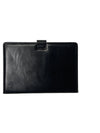 Premium Black Leatherette Executive Diary Organizer with Magnetic Closure & Metal Plate
