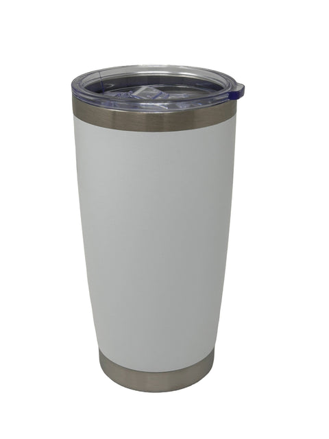 Premium White Sublimation Tumbler 20oz | Insulated Stainless Steel Travel Cup with Clear Lid