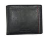 French Connection Genuine Leather Men's Bifold Wallet | Black Premium Leather Wallet with Contrast Stitching