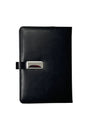 Premium Black Leatherette Portfolio & Organizer with Chrome Clasp
